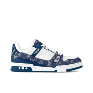 Branded Trainer Sneakers White Blue